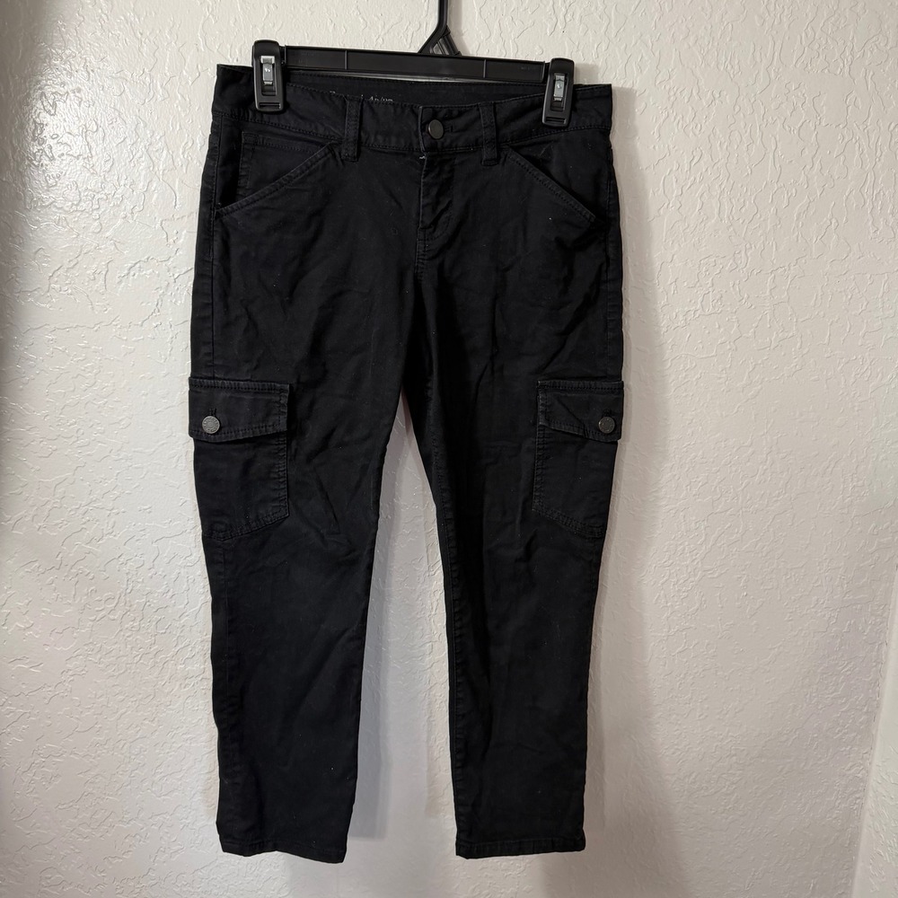 Banana Republic Signature Capri Cargo Pants Black Stretch Utility 4P 27